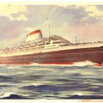 Una immagine del transatlantico "Andrea Doria", firmata da G. Patrone