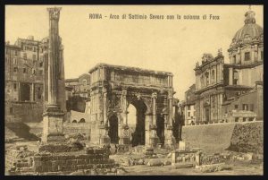 Roma, Arco di Settimio Severo con la colonna di Foca