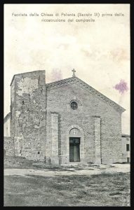 Facciata della Chiesa di Polenta (Secolo IX) prima della ricostruzione del campanile