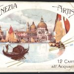 Confezione di cartoline artistiche all'acquerello con vedute di Venezia. 1920