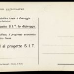 Stampato sulla cartolina il rifiuto del progetto S.I.T.