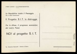 Stampato sulla cartolina il rifiuto del progetto S.I.T.