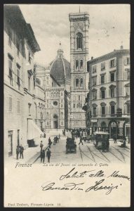 Firenze, la via de' Pecori col campanile di Giotto