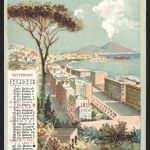 Il golfo di Napoli e il calendario di Settembre, acquerello del 1903
